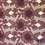 3D Floral Guipure Lace - Plum - Fabrics & Fabrics