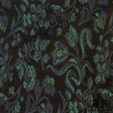 French Floral Tapestry Weave Brocade - Black/Blue/Turquoise
