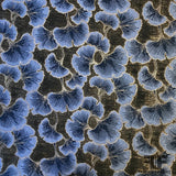 Metallic Floral Brocade - Blue/Black