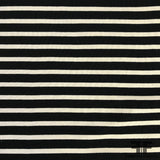 Striped Heavy Cotton Jersey with Fleece Back- Black/White