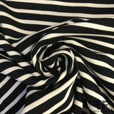 Striped Heavy Cotton Jersey with Fleece Back- Black/White
