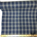 Veronica Beard Italian Plaid Wool and Linen Suiting - Blue/White/Red