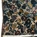 Floral Cut Silk Velvet - Blue/Violet/Gold - Fabrics & Fabrics