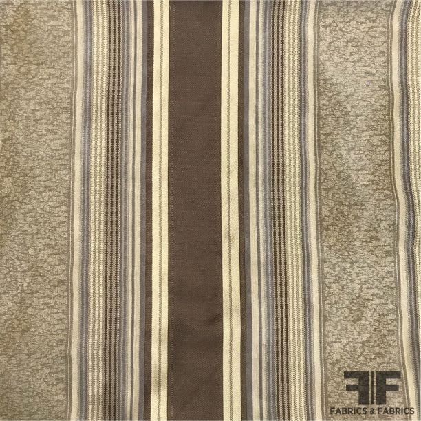 Silk Organza-Faced Jacquard - Brown/Tan