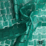 Italian Novelty Basketweave-Look Cotton Lace - Green