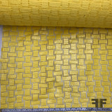 Italian Novelty Basketweave-Look Cotton Lace - Banana Yellow