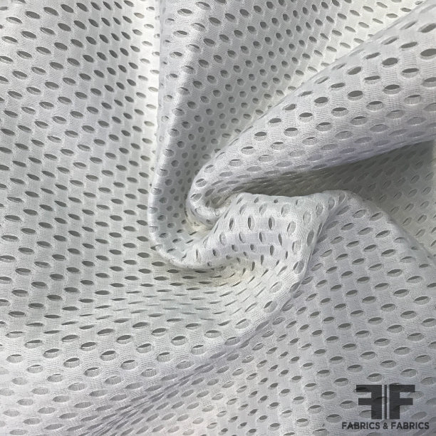 Polymesh Material Sports Spacer Mesh Poly Jersey Knit - White/Beige – Fabrics & Fabrics