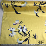 Floral Silk Charmeuse - Yellow/Multicolor - Fabrics & Fabrics
