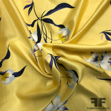 Floral Silk Charmeuse - Yellow/Multicolor - Fabrics & Fabrics