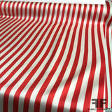Candy Stripped Silk Charmeuse - Red/White - Fabrics & Fabrics