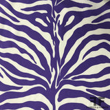 Zebra Striped Silk Charmeuse - Purple/White