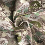 Italian Floral Printed Silk Taffeta - Beige/Green