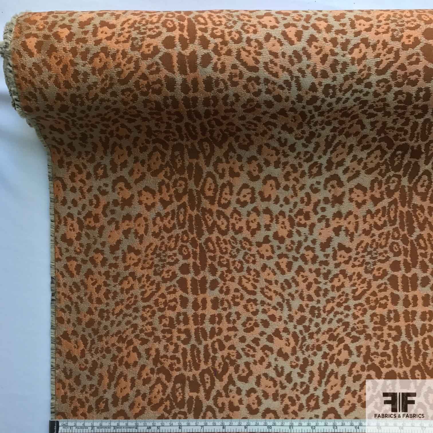 Metallic Cheetah Brocade - Copper/Orange/Gold