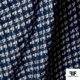 Checkered Wool Tweed - Blue - Fabrics & Fabrics NY