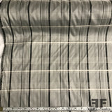Italian Yarn Dyed Silk Plaid - Silver/Black/White