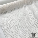 Italian Silk/Cotton Geometric Burnout - White