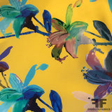 Painterly Floral Zibeline - Yellow/Multicolor