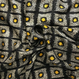 Abstract Geometric Silk Jacquard - Black/Beige/Mustard