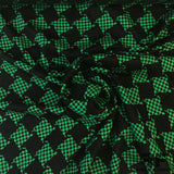 Houndstooth Silk Jacquard - Green/Black