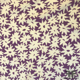 Floral Silk Jacquard - Purple/ Off White