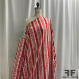 Polka Dot / Striped Printed Silk Jacquard - Red/White