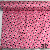 Polka Dot Printed Silk Jacquard - Pink/Navy/White