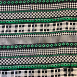 Striped Gingham & Plaid Printed Silk Jacquard - Green/Black/White