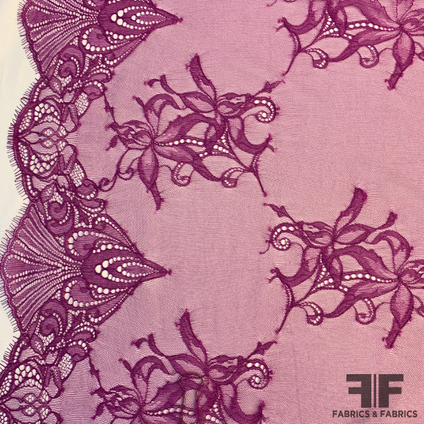 Floral Scalloped Lace - Magenta