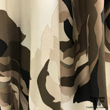 Floral Silk Twill - Ivory/Brown/Beige