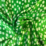 Boxy Polka Dot Printed Silk Jacquard - Green/Light Blue