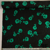 Abraham Vintage Floral Printed Paisley Silk Jacquard - Black/Green