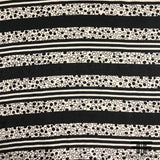 Striped and Polka Dot Printed Silk Jacquard - Black/Off White