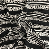 Striped and Polka Dot Printed Silk Jacquard - Black/Off White