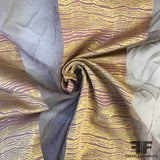 Novelty Striped Organza - Lavender/Gold