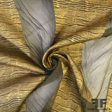 Novelty Striped Organza - Brown/Gold