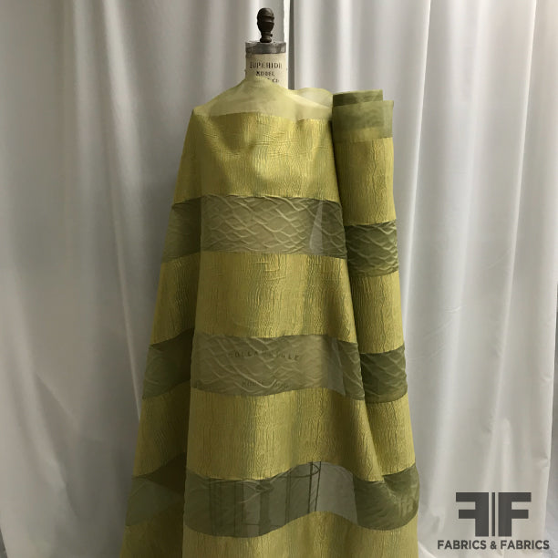 Novelty Striped Organza - Green/Gold – Fabrics & Fabrics