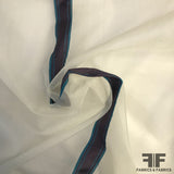 Novelty Striped Organza - Off-White/Teal/Maroon