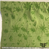Floral Embroidered Sequin Silk Noile - Green