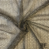 French Metallic Zig Zag Lace - Silver/Brown
