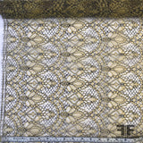 French Lightly-Corded Lace - Yellow/Indigo