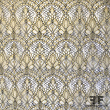 French Lightly-Corded Lace - Yellow/Indigo
