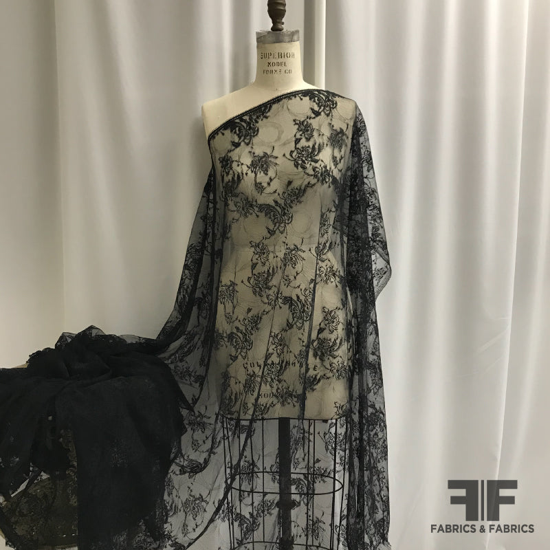 French Fine Chantilly Lace - Black – Fabrics & Fabrics
