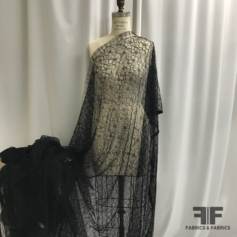French Extra Wide Chantilly Lace - Black – Fabrics & Fabrics