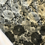 Floral Rosettes Brocade - Black/Silver