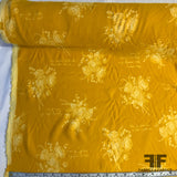 Floral Printed Rayon Crepe - Yellow