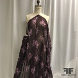 Floral Silk Chiffon - Burgundy / Pink