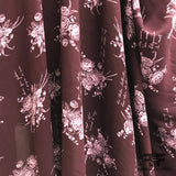 Floral Printed Rayon Crepe - Burgundy / Pink
