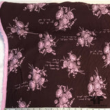 Floral Printed Rayon Crepe - Burgundy / Pink
