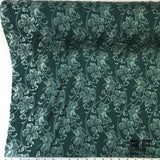 Floral Printed Rayon Twill - Green / Teal