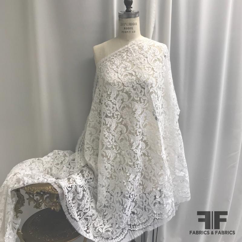 French Corded Lace with Small Scallops - Off-White Fabrics & Fabrics French Corded Lace with Small Scallops - Off-White Fabrics & Fabrics
